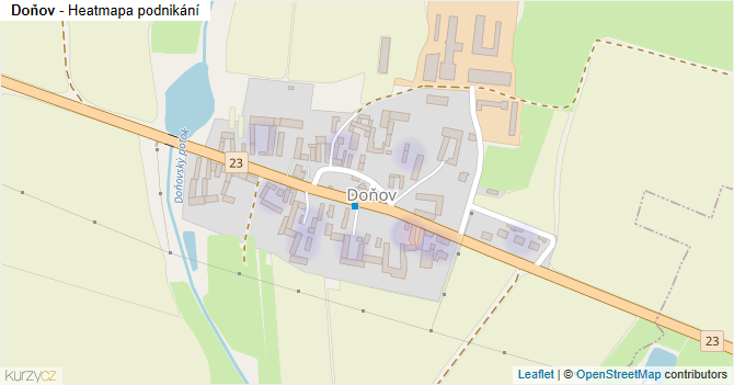 Doňov - mapa podnikání
