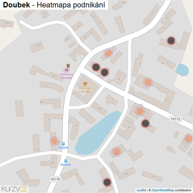 Mapa Doubek - Firmy v obci.