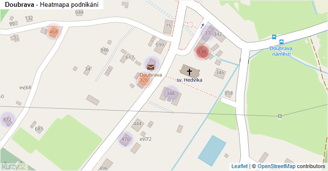 Doubrava - mapa podnikání