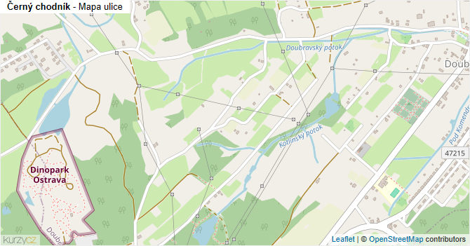Černý chodník - mapa ulice