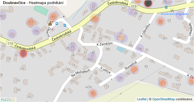 Doubravčice - mapa podnikání