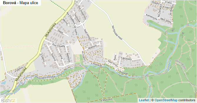 Borová - mapa ulice