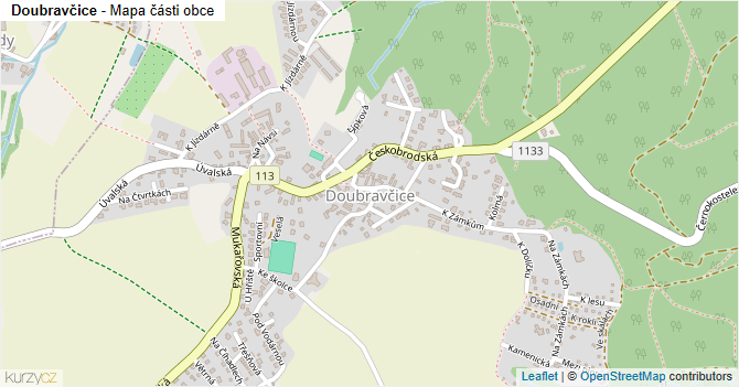 Doubravčice - mapa části obce