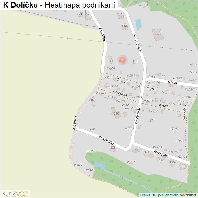 Mapa K Dolíčku - Firmy v ulici.