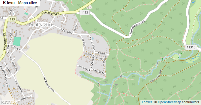 K lesu - mapa ulice