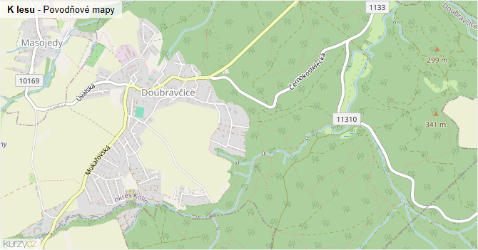 K lesu - záplavové mapy stoleté vody