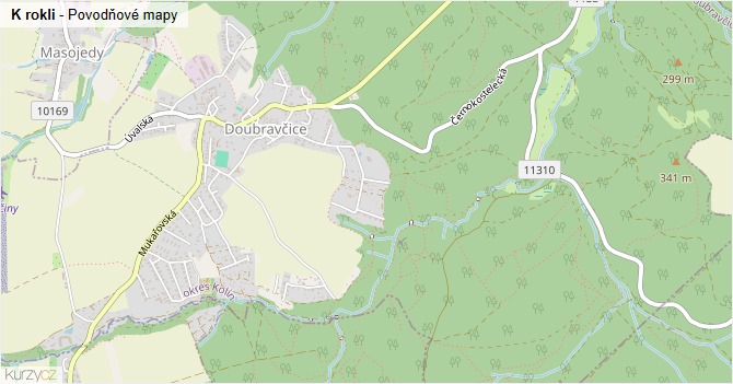 K rokli - záplavové mapy stoleté vody