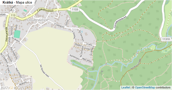 Krátká - mapa ulice