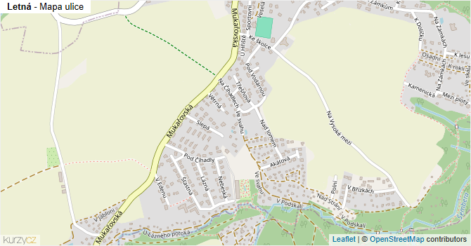 Letná - mapa ulice
