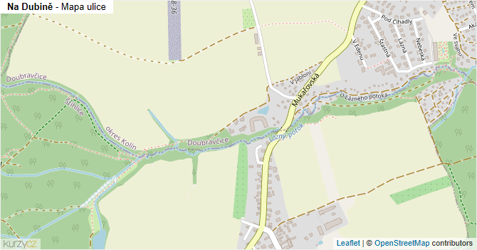 Na Dubině - mapa ulice