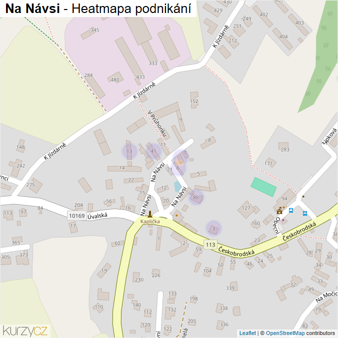 Mapa Na Návsi - Firmy v ulici.