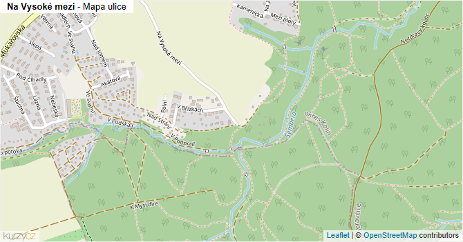 Na Vysoké mezi - mapa ulice