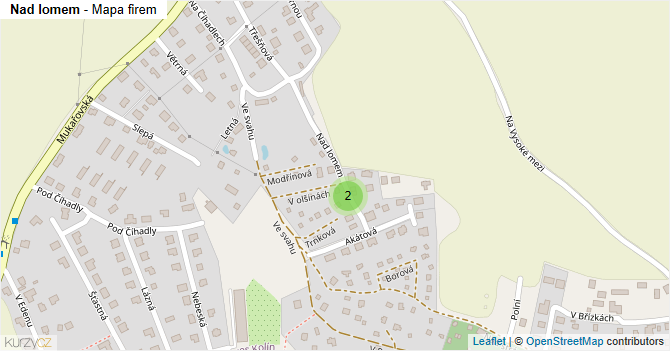 Nad lomem - mapa firem