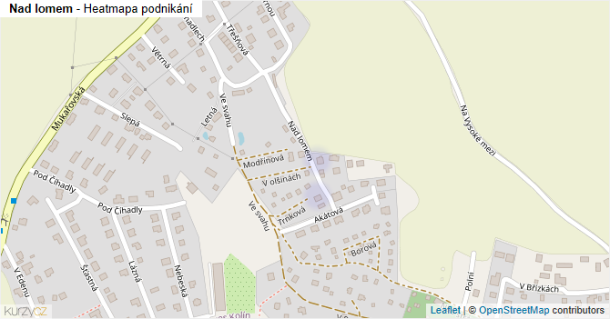 Nad lomem - mapa podnikání