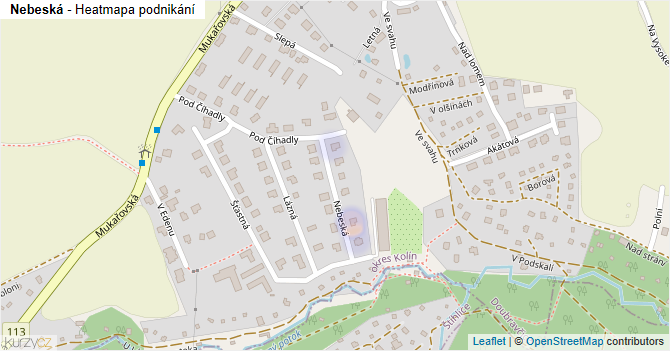 Nebeská - mapa podnikání
