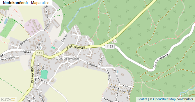 Nedokončená - mapa ulice