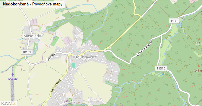 Nedokončená - záplavové mapy stoleté vody