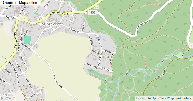 Osadní - mapa ulice