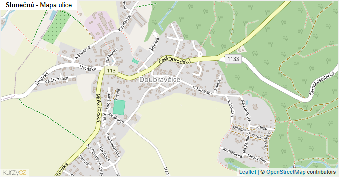 Slunečná - mapa ulice