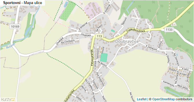 Sportovní - mapa ulice