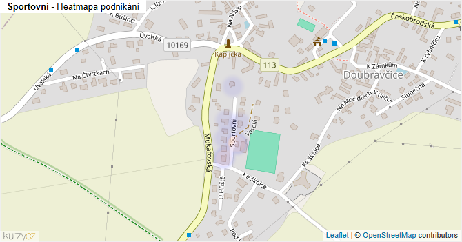 Sportovní - mapa podnikání