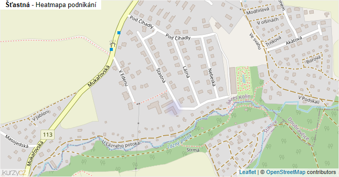 Šťastná - mapa podnikání