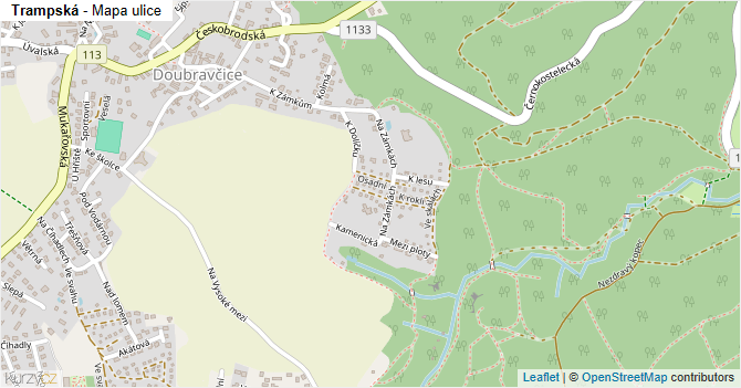 Trampská - mapa ulice