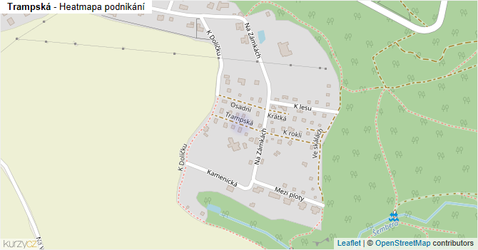 Trampská - mapa podnikání