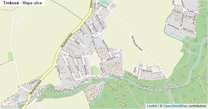 Trnková - mapa ulice