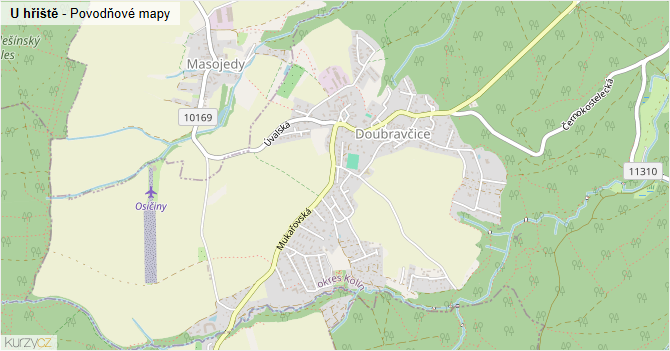 U hřiště - záplavové mapy stoleté vody