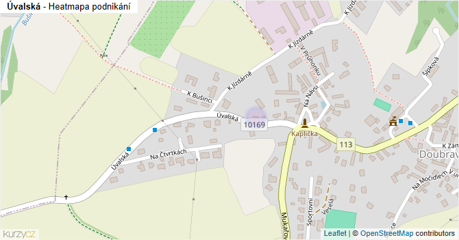 Úvalská - mapa podnikání