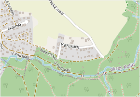 V Břízkách v obci Doubravčice - mapa ulice