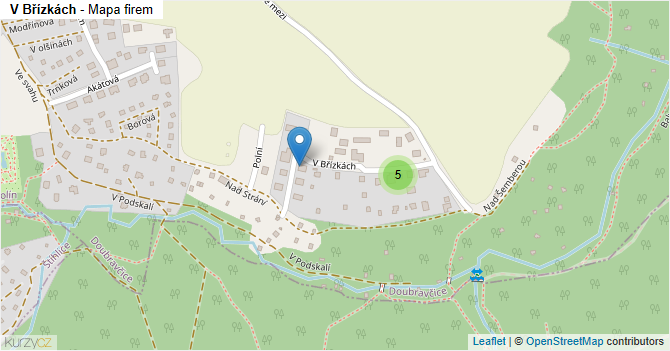 V Břízkách - mapa firem