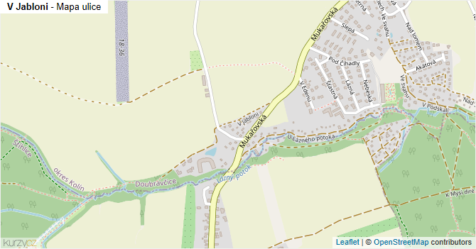 V Jabloni - mapa ulice