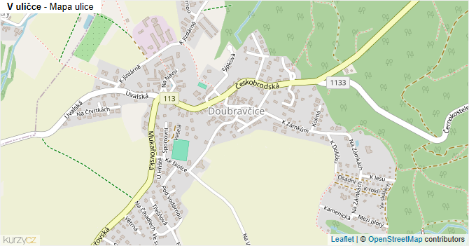 V uličce - mapa ulice