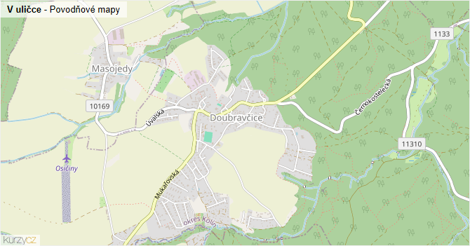 V uličce - záplavové mapy stoleté vody