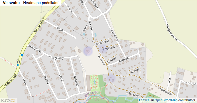 Ve svahu - mapa podnikání