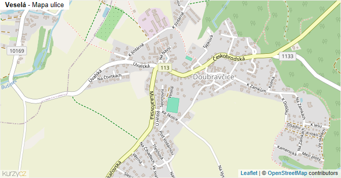 Veselá - mapa ulice