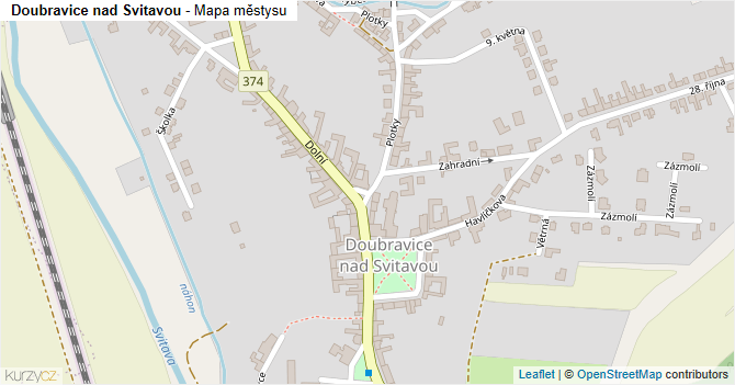 Doubravice nad Svitavou - mapa městysu