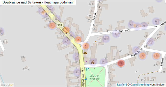 Doubravice nad Svitavou - mapa podnikání