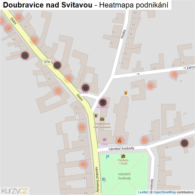 Mapa Doubravice nad Svitavou - Firmy v obci.