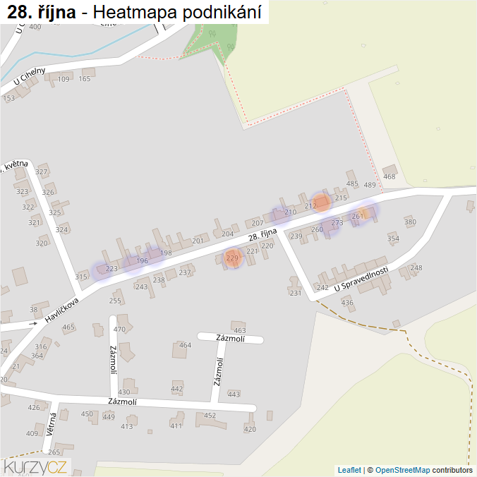 Mapa 28. října - Firmy v ulici.