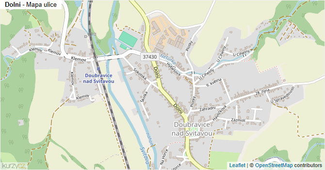 Dolní - mapa ulice