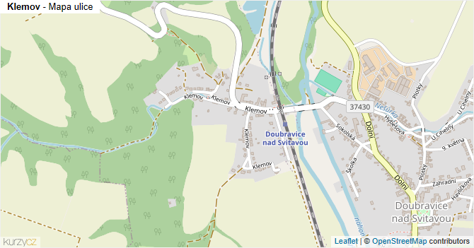Klemov - mapa ulice
