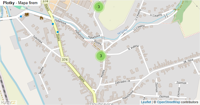 Plotky - mapa firem