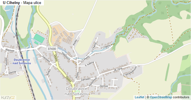 U Cihelny - mapa ulice