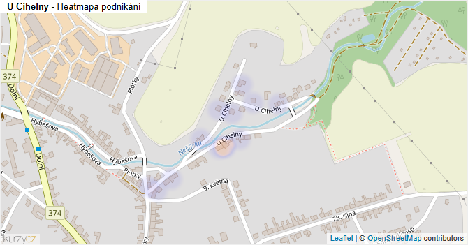 U Cihelny - mapa podnikání