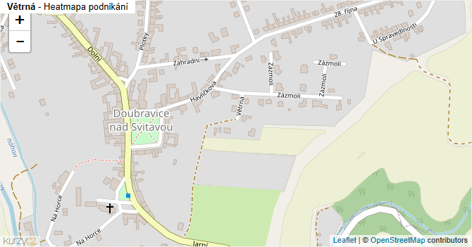 Větrná - mapa podnikání