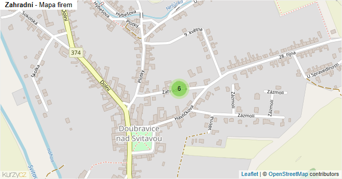 Zahradní - mapa firem