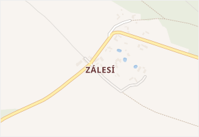 Zálesí v obci Doubravice - mapa části obce